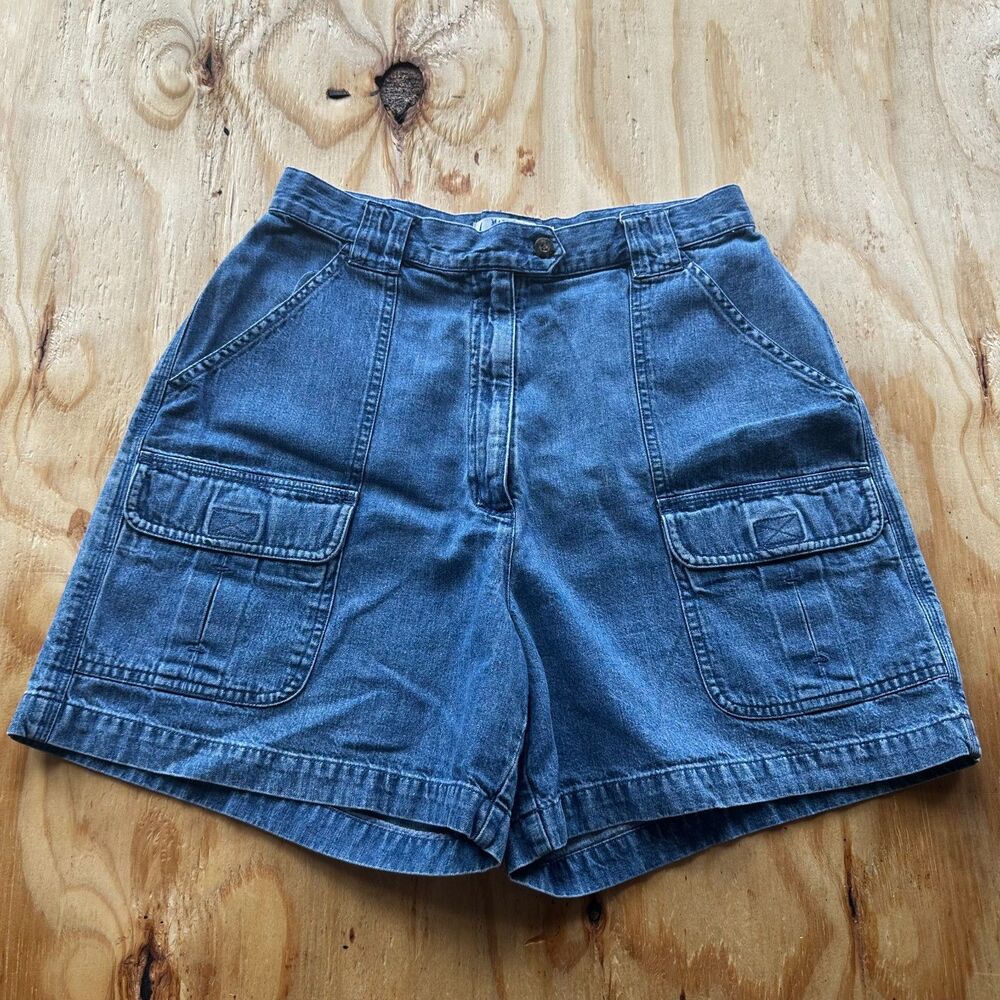Marsh Landing High Waisted Denim Cargo Shorts - Size 10P